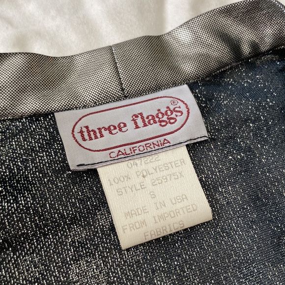 Vintage 1980s 1990s Glitzy Silver Pullover Long Duster Cardigan Disco Top Small - Picture 4 of 12